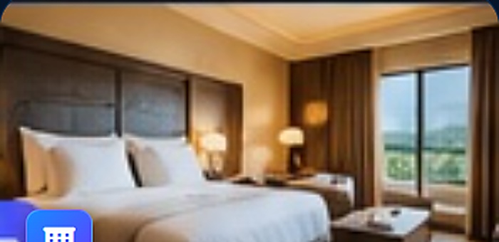 Luxury boutique hotel suite with view