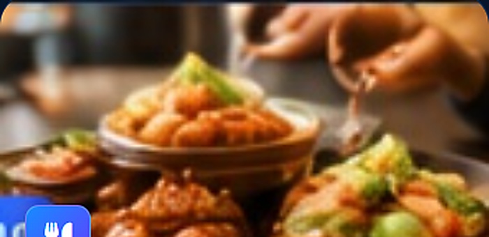 Gourmet restaurant dining table with dishes
